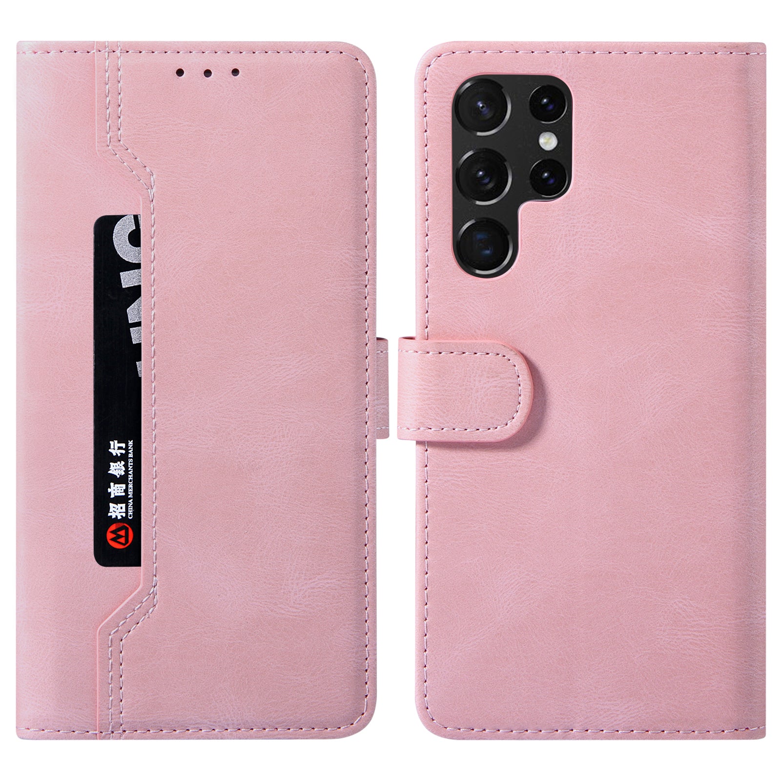 Outer Card Holder Phone Stand Case for Samsung Galaxy S23 Ultra Stitching PU Leather Wallet Phone Cover Outer Card Holder Phone Stand Case for Samsung Galaxy S23 Ultra Stitching PU Leather Wallet Phone Cover